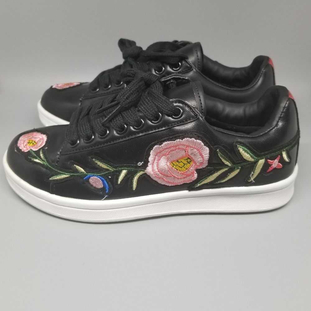 Embroidered Floral Sneakers